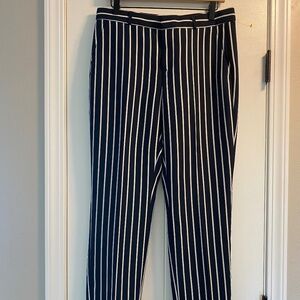 Banana Republic Womens Navy Blue and White Striped Avery Pants Size 6L